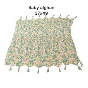 Afghan Colorful Chevron pattern Baby Afghan excellent handmade clean and soft